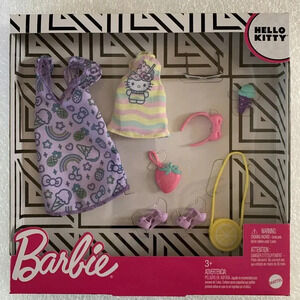 BARBIE FASHION PACK Hello Kitty PURSE HEELS Dress Shirt Doll Sunglasses
